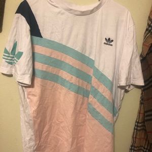 Cotton candy pink/blue adidas shirt